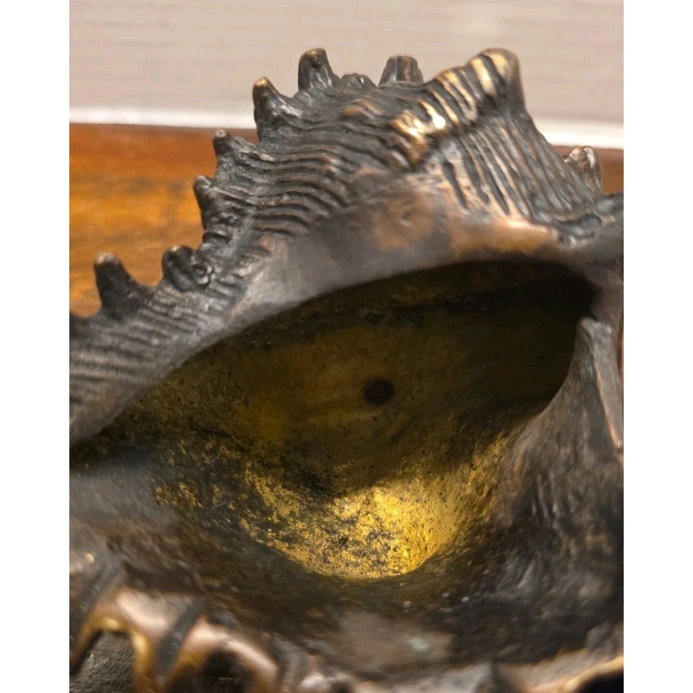 Vintage Solid Cast Bronze Brass Spiny Murex Conch Sea Shell Sculpture - Picture 6 of 10